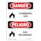 Signmission Safety Sign, OSHA Danger, 24" Height, Gas Inflamable, Bilingual Spanish OS-DS-D-1824-VS-2011 - alternate 1